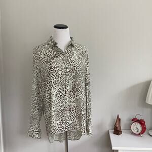 Velvet Heart Animal Print Buttondown, Size S